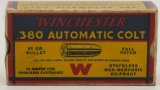 Collectors Box Of 50 Rds Winchester .380 Auto Colt