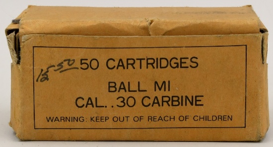 50 Rounds Of Military Ball M1 .30 Carbine Ammo