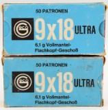 100 Rounds Of Geco 9x18 Ultra Ammunition