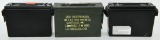 Lot of 3 Ammo Cans 1 Metal - 2 Plastic