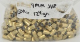 9mm JHP 124gr Bullet tips approx 500 or 8lbs
