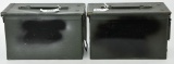 Lot Of 2 Heavy Duty Military Metal Ammo Cans