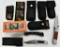 Lot of 3 Folding Knives & 6 Nylon Sheaths