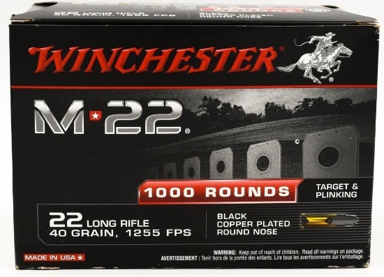1000 Rounds Of Winchester M22 .22 LR Ammunition