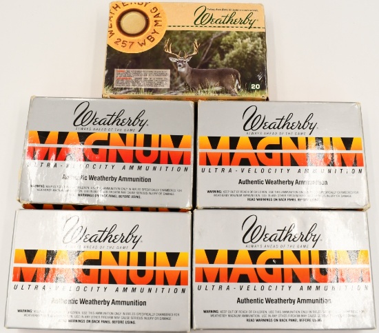 100 Empty Brass Casing .257 Weatherby Magnum