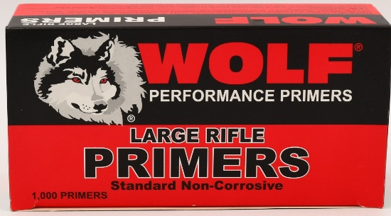 1000 Count Of Wolf Large Rifle Standard Primers