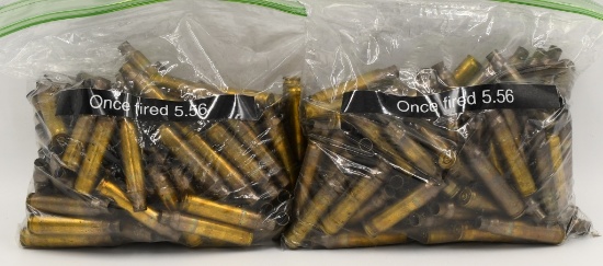200 Count of Once Fired 5.56 Empty Brass Casings