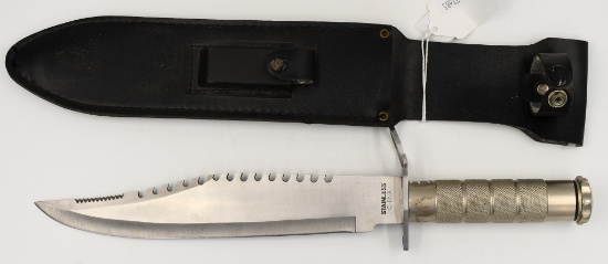 Large Stainless Steel Fixed Blade Bowie Knife &