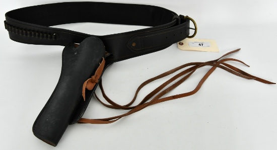 Black Leather Right Handed Holster & Belt Combo