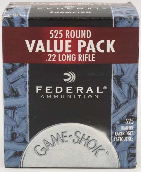 525 Rounds Of Federal Champion 22 LR Ammunition