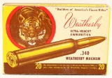20 Rounds Of Weatherby .340 WBY Mag Ammunition
