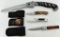 Lot of 4 Various Folding Knives & Sheaths
