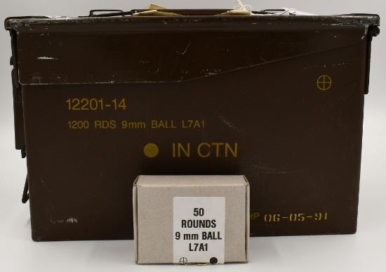 1200 Rounds Of Military Grade 9mm Ball Ammo