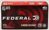 100 Rounds Of Federal .45 Auto Ammunition