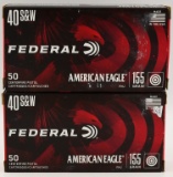 100 Rounds of Federal .40 S&W American Eagle Ammo