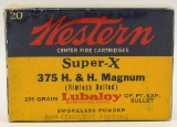 Vintage Box of Western Super-X .375 H&H Magnum