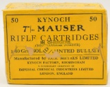 50 Rounds of Kynoch 7MM Mauser Ammo
