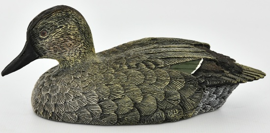 Decorative Green & Black Duck Figurine