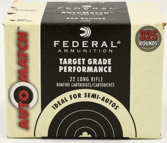 325 Rounds Of Federal Target Grade .22 LR Ammo