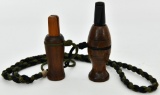 Lot of 2 Vintage Wood Duck Calls