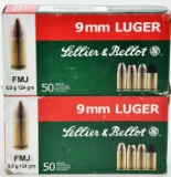 100 rds 9MM Luger Sellier & Bellot ammo