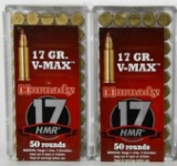 100 Rounds Of Hornady Varmint .17 HMR Ammo