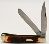 Camillus 2 Blade Dark Stag Handle Folding Knife