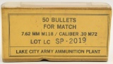 50 Rounds Of Match Grade Ammo For 7.62 / .30 Cal