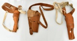 Lot of 3 Over the Shoulder Leather Holsters