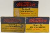 3 Collector Boxes Of Western Super-X .270 Win