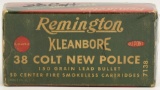 Collector Box Of 50 Rds Remington .38 Colt New