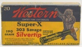 Collector Box Of 20 Rds Western .303 Savage Ammo