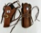 Lot of 2 Unmarked Left Handed Leather Holsters