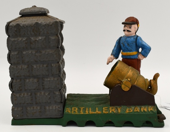 Antique "Artillery Bank" Coin Shooting Bank