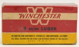 Rare Collector Box Of Winchester 9mm Luger Ammo