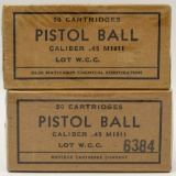 100 Rounds Of Military Ball M1911 .45 Auto Ammo