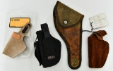 Lot of 4 Various Size Leather & Nylon Holsters