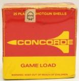 Collectors Box of 25 Rds Concorde Game Load 12 Ga