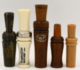 Lot of 5 Various Type Hunting Duck Calls