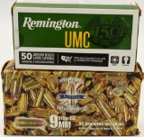 100 Rounds Of Remington & American 9mm Luger