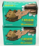 40 Rounds Of Brown Bear 7.62x54R Ammunition