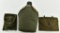 Military Metal Water Canteen & 2 US Marked Pouches