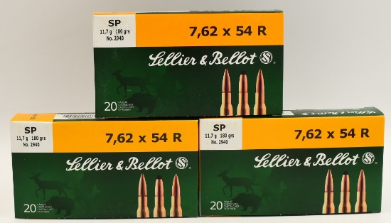 60 Rounds Of Sellier & Bellot 7.62x54R Ammunition
