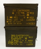 Lot of 2 Heavy Duty Metal Military Ammo Cans