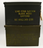 Lot of 2 Heavy Duty Metal Military Ammo Cans