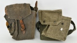 2 Vintage WWII UnMarked Large Magazine Pouches