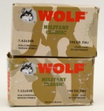40 Rounds Of Wolf Military Classic 7.62x54R Ammo