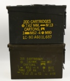 Lot of 2 Heavy Duty Metal Military Ammo Cans