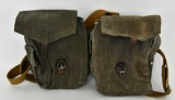 2 Vintage WWII UnMarked Large Magazine Pouches