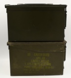 Lot of 2 Heavy Duty Metal Military Ammo Cans